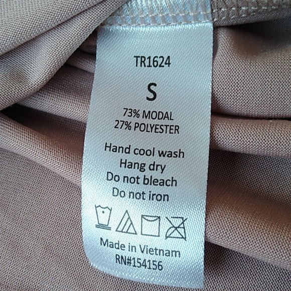 MOTE DUSTY PINK HIGH LOW RUFFLED SHORT SLEEVE SHIRT WITH DRAWSTRING BACK SIZE SM - Picture 7 of 9